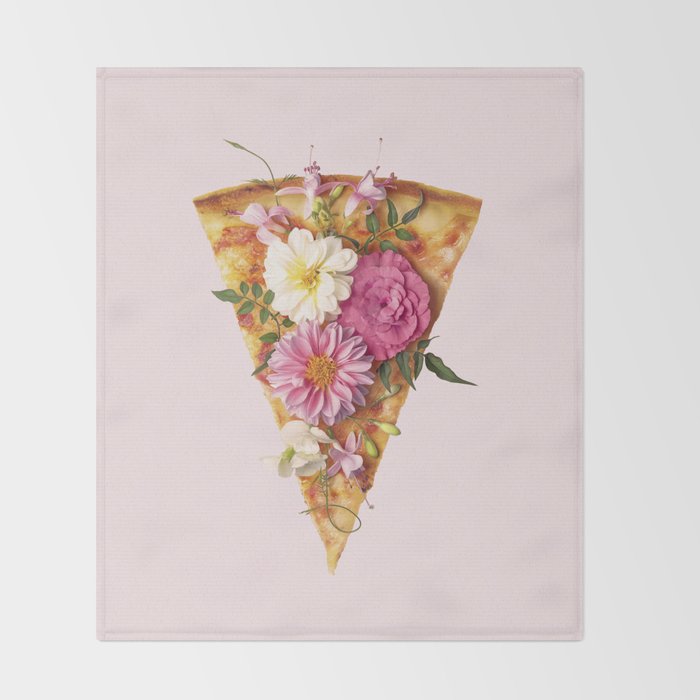 FLORAL PIZZA Throw Blanket Gallery Image 2