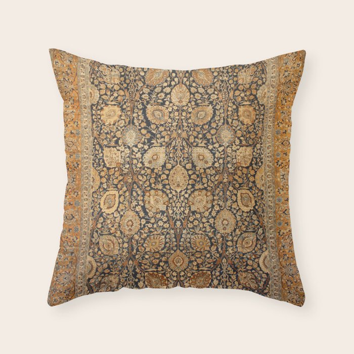 Tabriz Antique Boho Persian Rug Print Throw Pillow Gallery Image 6