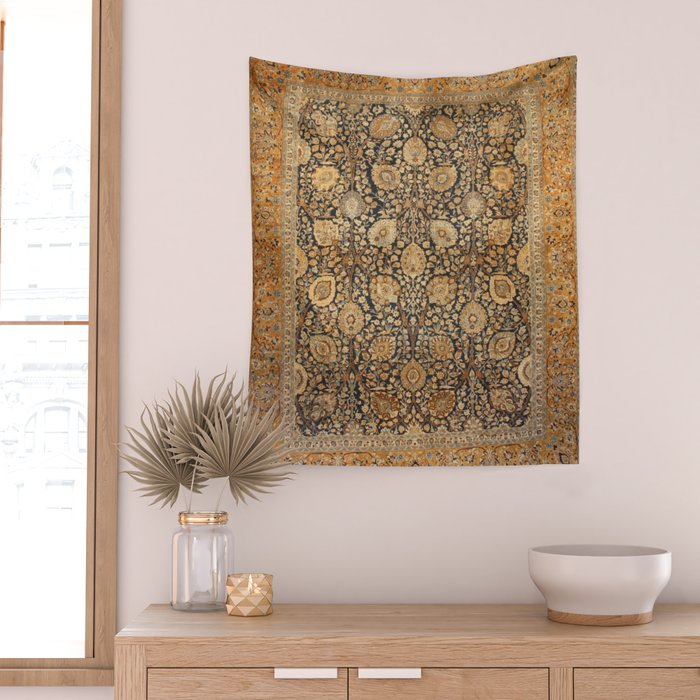 Tabriz Antique Boho Persian Rug Print Wall Tapestry Gallery Image 2