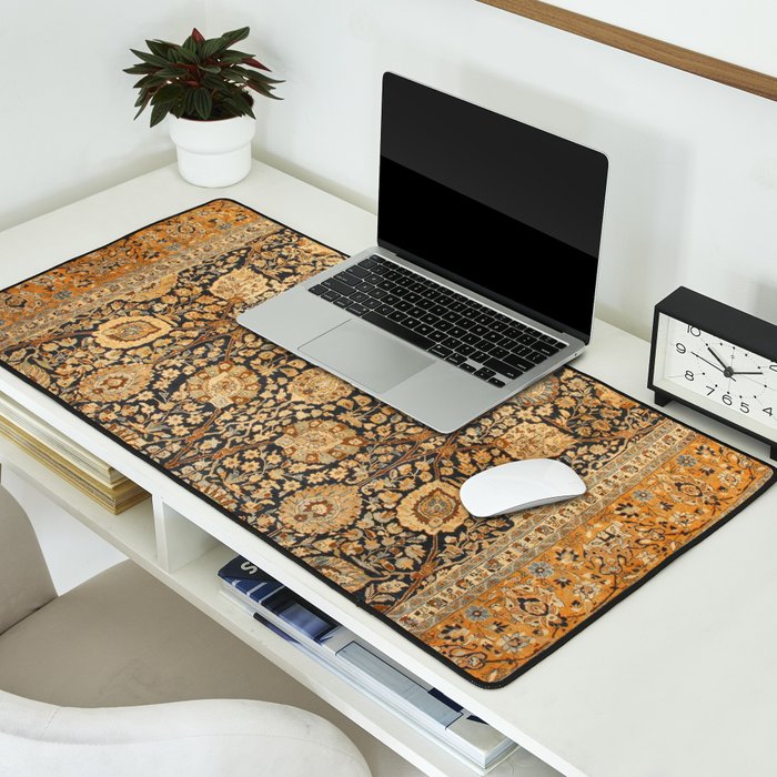 Tabriz Antique Boho Persian Rug Print Desk Mat Gallery Image 2