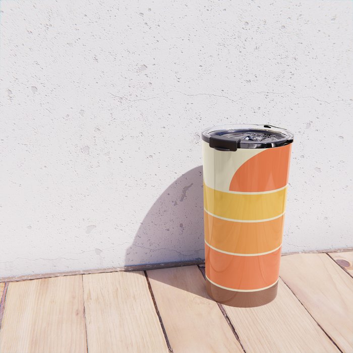 Retro Geometric Sun Set Design 421 Travel Mug Gallery Image 4