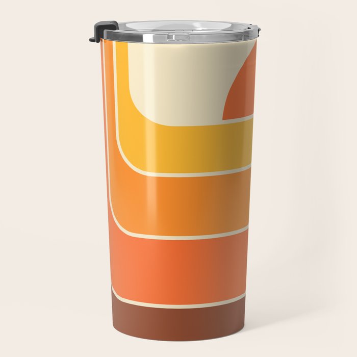 Retro Geometric Sun Set Design 421 Travel Mug Gallery Image 3