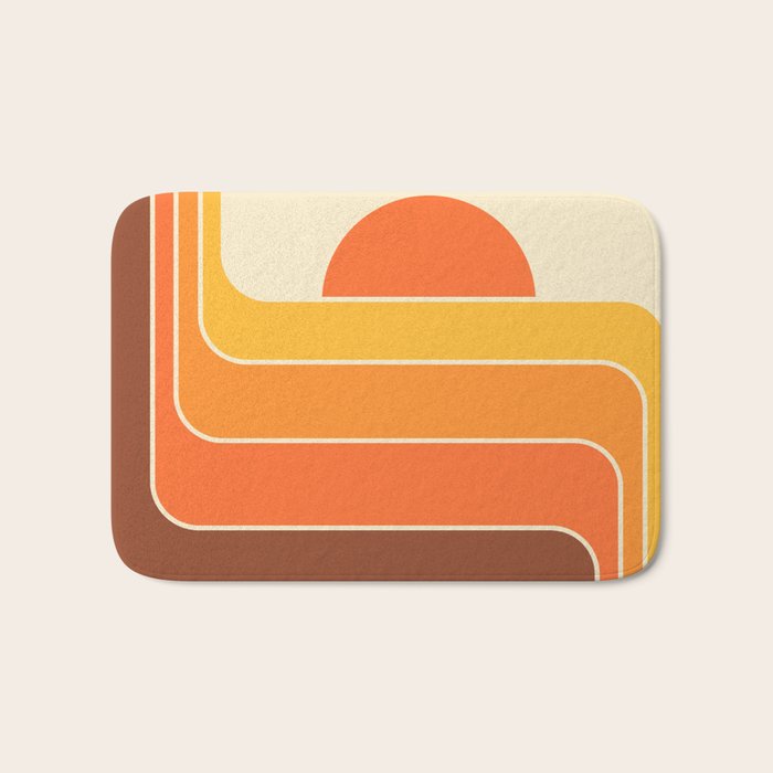 Retro Geometric Sun Set Design 421 Bath Mat Gallery Image 1