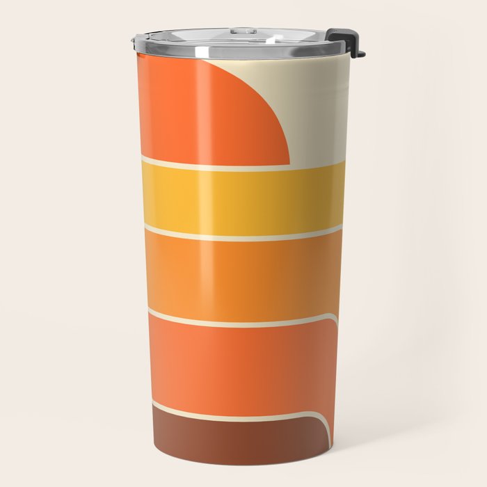 Retro Geometric Sun Set Design 421 Travel Mug Gallery Image 2