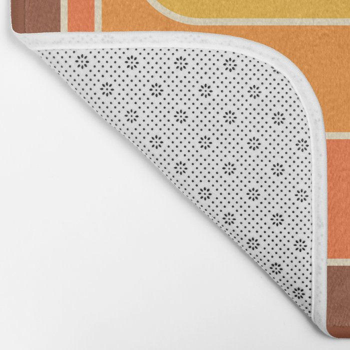 Retro Geometric Sun Set Design 421 Bath Mat Gallery Image 2
