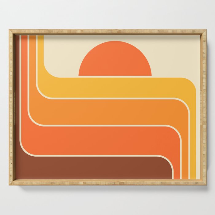 Retro Geometric Sun Set Design 421 Serving Tray Gallery Image 1