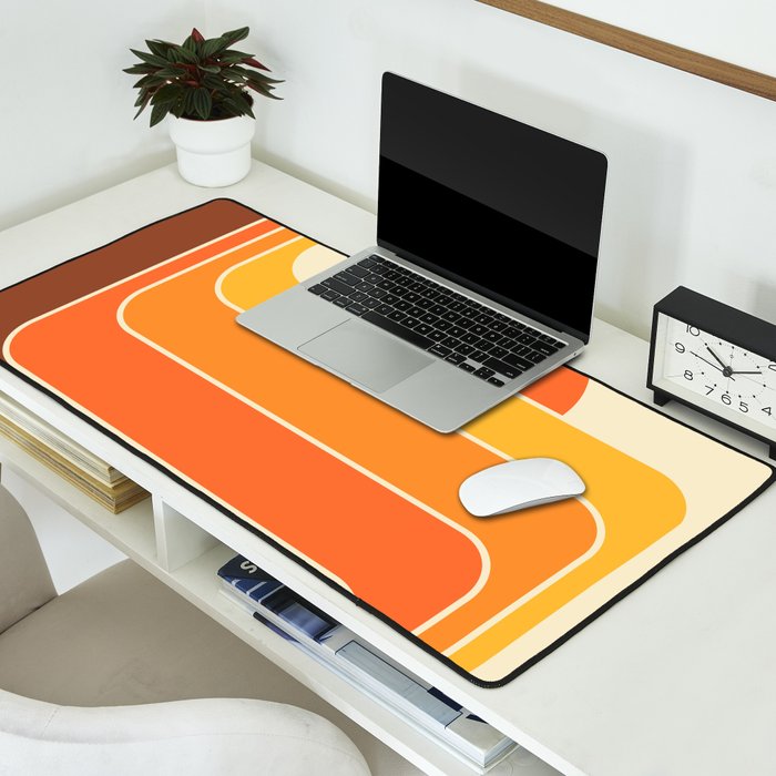 Retro Geometric Sun Set Design 421 Desk Mat Gallery Image 2