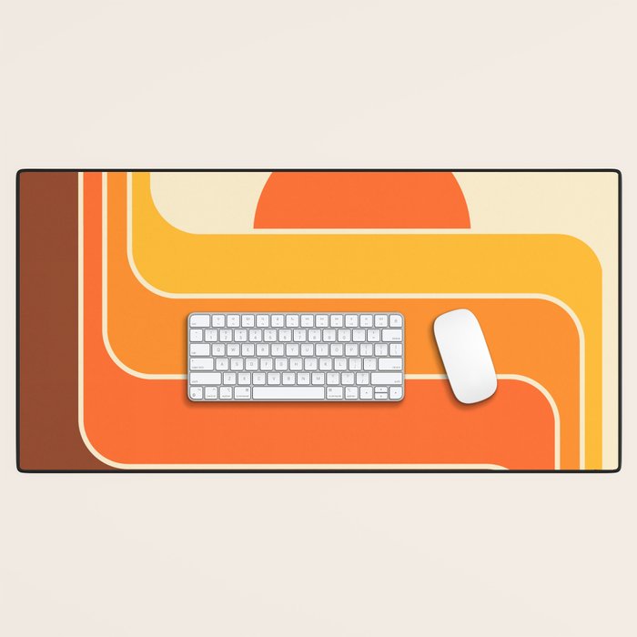 Retro Geometric Sun Set Design 421 Desk Mat Gallery Image 1