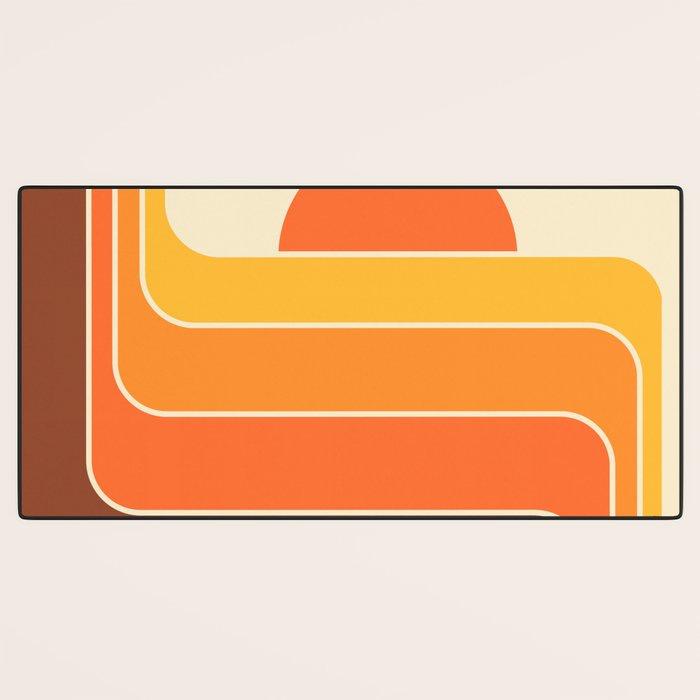 Retro Geometric Sun Set Design 421 Desk Mat Gallery Image 3