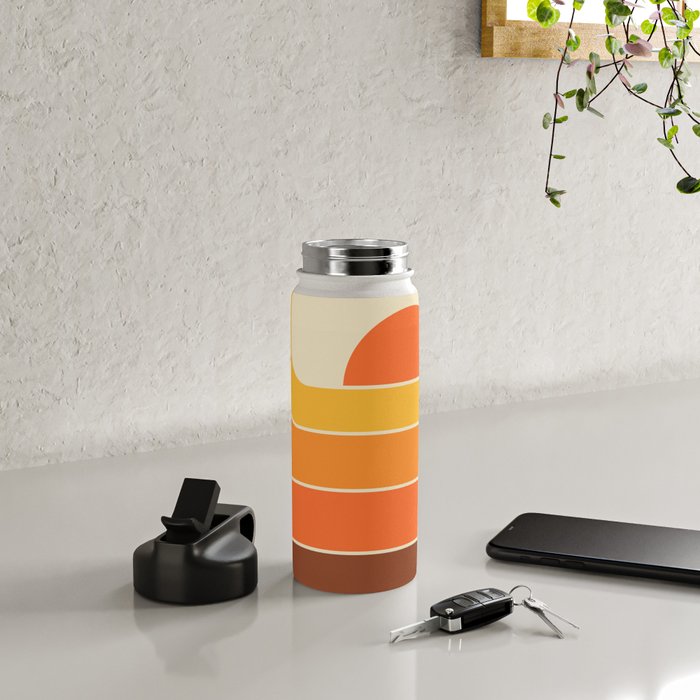 Retro Geometric Sun Set Design 421 Water Bottle Gallery Image 4