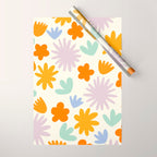 Mod Spring Flowers Wrapping Paper Gallery Image 1