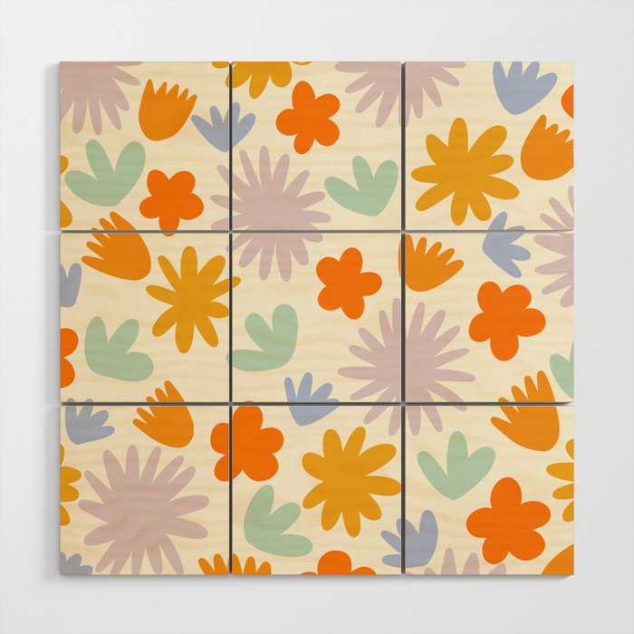 Mod Spring Flowers Wood Wall Art Gallery Image 1