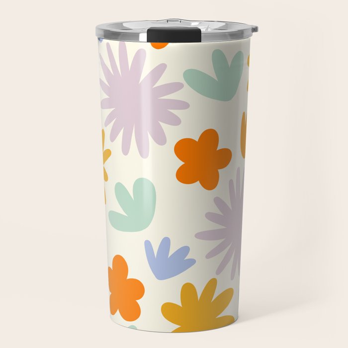 Mod Spring Flowers Travel Mug Gallery Image 1