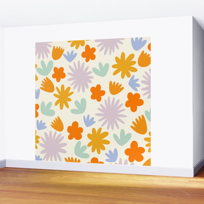 Mod Spring Flowers Wall Mural Gallery Image 2
