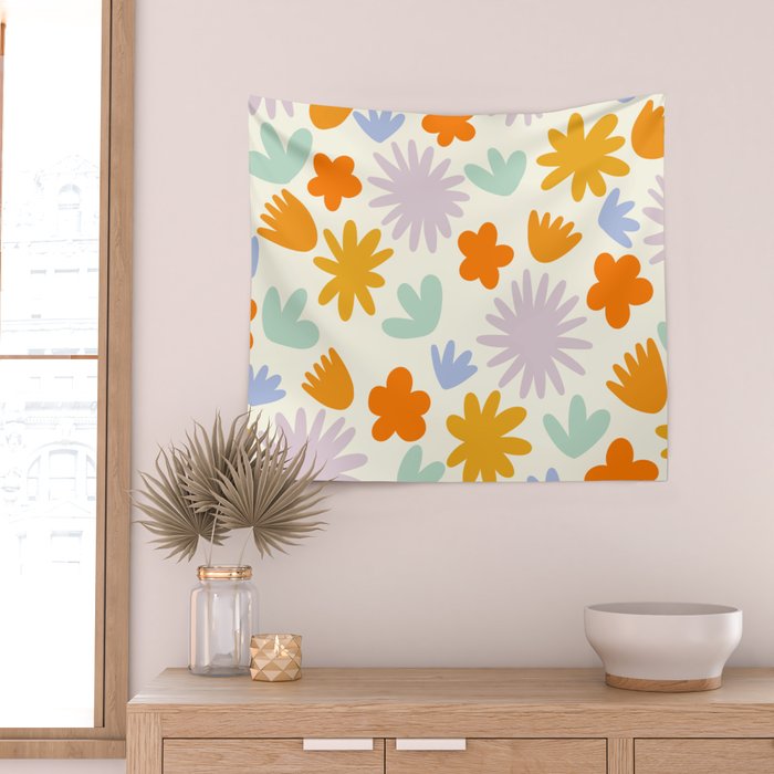 Mod Spring Flowers Wall Tapestry Gallery Image 2
