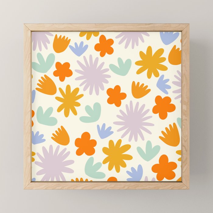 Mod Spring Flowers Mini Art Print Gallery Image 1