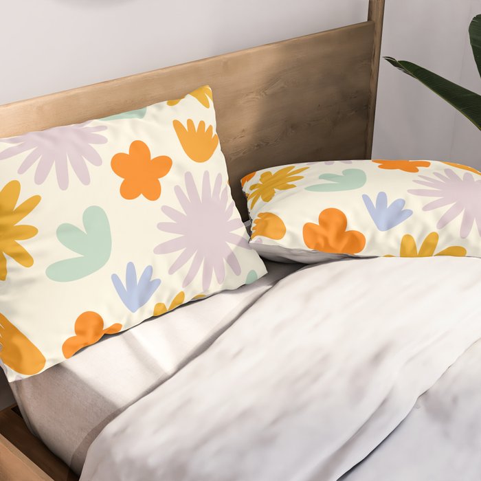 Mod Spring Flowers Pillow Sham Gallery Image 2