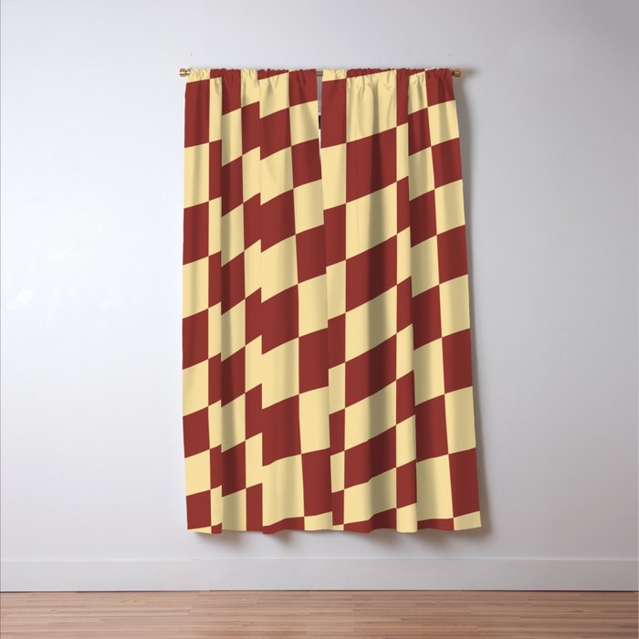 Wavy Rust x Buttercream Window Curtain Gallery Image 3