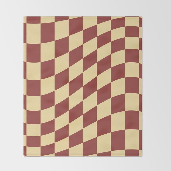 Wavy Rust x Buttercream Throw Blanket Gallery Image 2