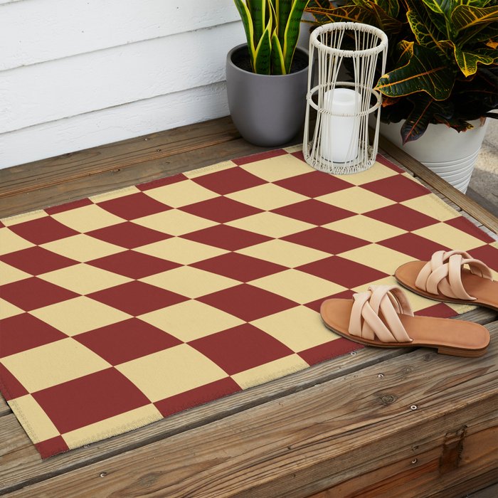 Wavy Rust x Buttercream Outdoor Rug Gallery Image 2