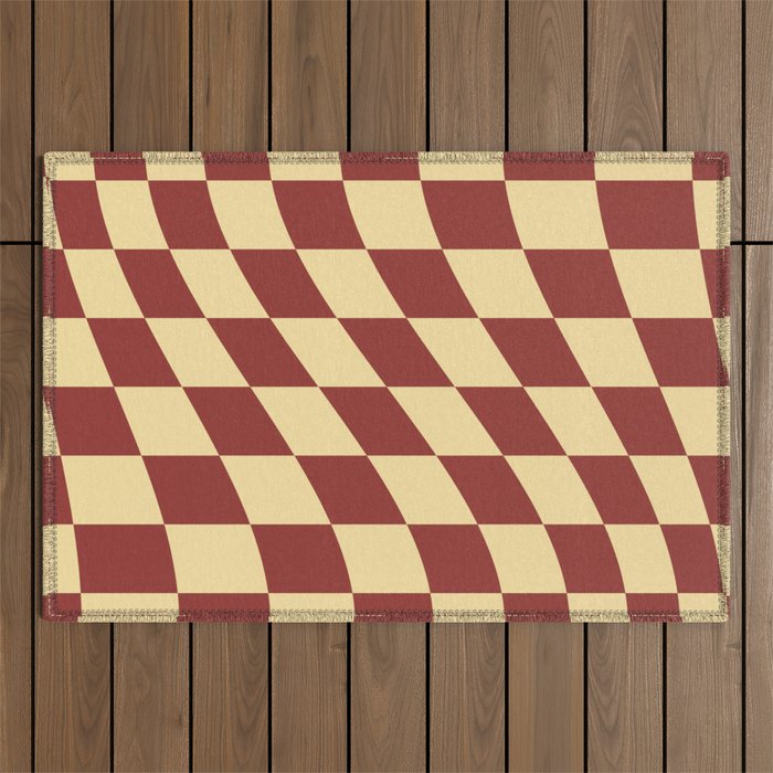 Wavy Rust x Buttercream Outdoor Rug Gallery Image 1
