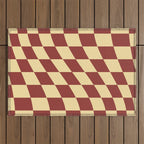 Wavy Rust x Buttercream Outdoor Rug Gallery Image 1