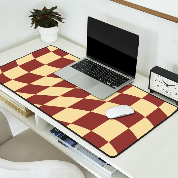 Wavy Rust x Buttercream Desk Mat Gallery Image 2
