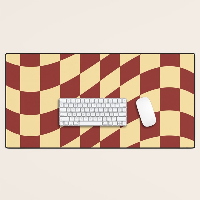 Wavy Rust x Buttercream Desk Mat Gallery Image 1