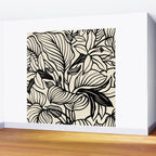 Geometric Floral Abstract Pattern in Black and White Cream Line Drawing Wall Mural Gallery Image 2