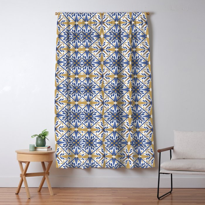 Geometric modern tile B Window Curtain Gallery Image 5