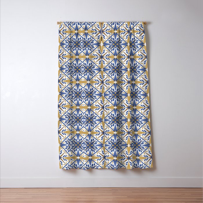 Geometric modern tile B Window Curtain Gallery Image 3