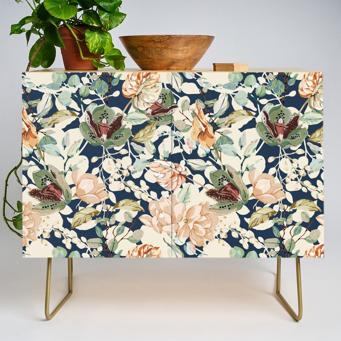 Lush colorful exotic garden D Credenza Gallery Image 1