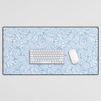 Matisse leaves pattern modern minimalistic light sky blue Desk Mat Gallery Image 1