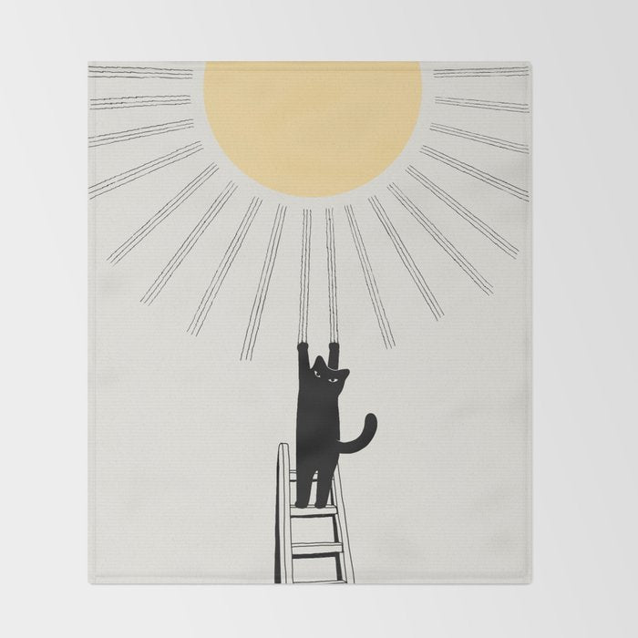 Cat Landscape 198: Making Sunshine Throw Blanket Gallery Image 2