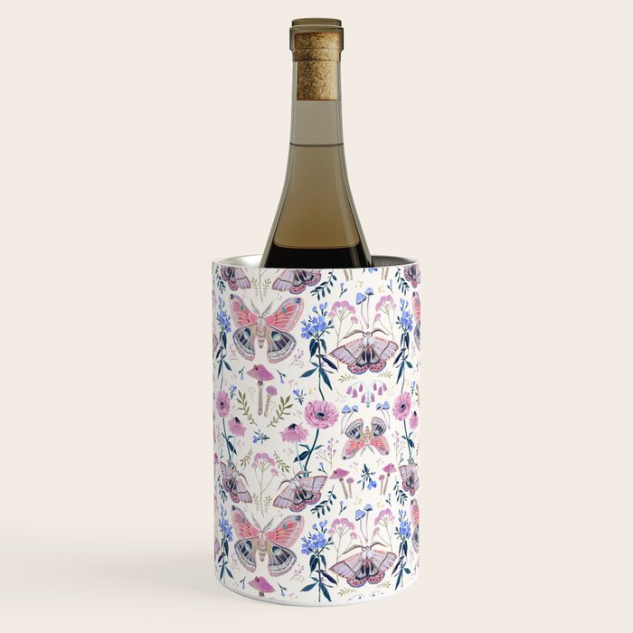 Lilac Butterfly and Flowers Wine Chiller Gallery Image 3