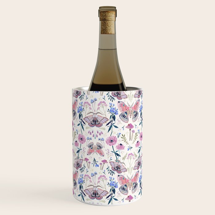 Lilac Butterfly and Flowers Wine Chiller Gallery Image 2