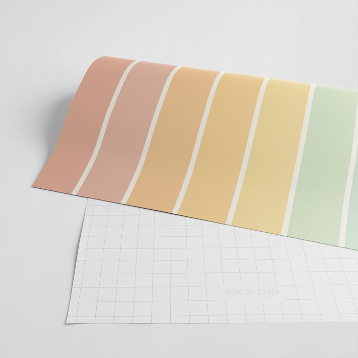 Gradient Arch XIV Pastel Mid Century Modern Rainbow Wrapping Paper Gallery Image 2