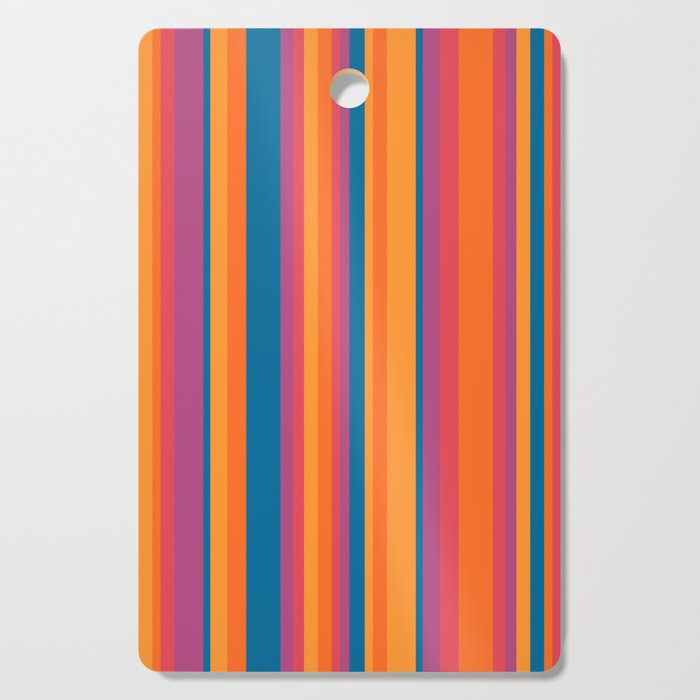 Classic Stripes III - Retro Rainbow  Cutting Board Gallery Image 1