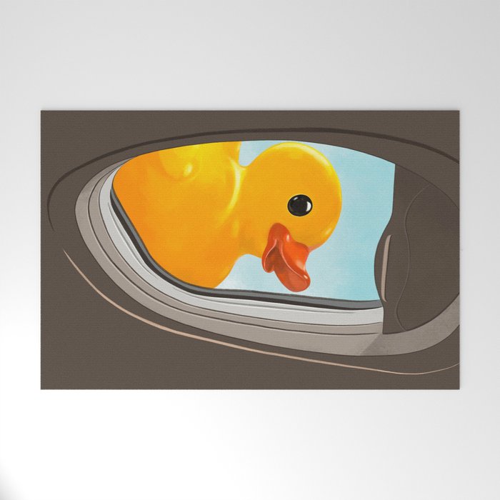 Hello! Yellow Duck Welcome Mat Gallery Image 1