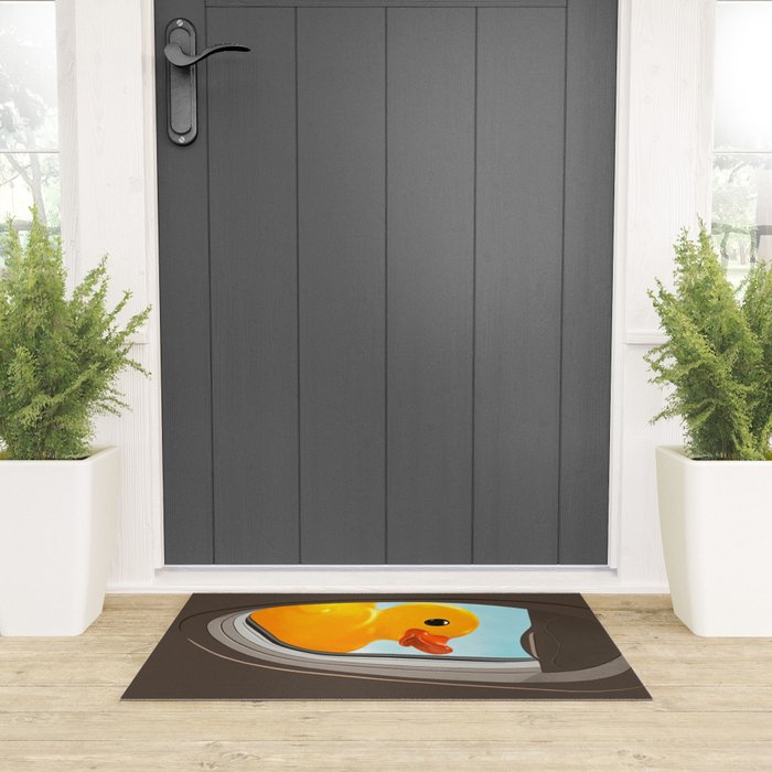Hello! Yellow Duck Welcome Mat Gallery Image 3