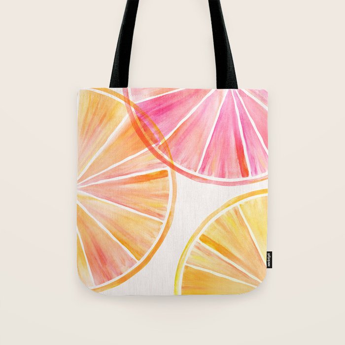 Summer Citrus Party Watercolor Tote Bag Gallery Image 1