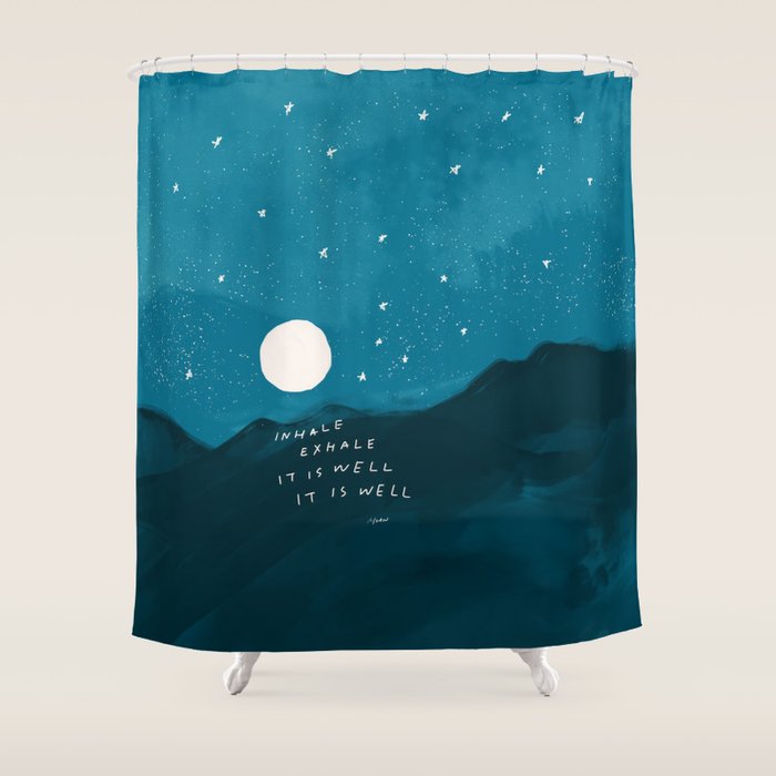 "Inhale Exhale It is Well It Is Well" Shower Curtain Gallery Image 1