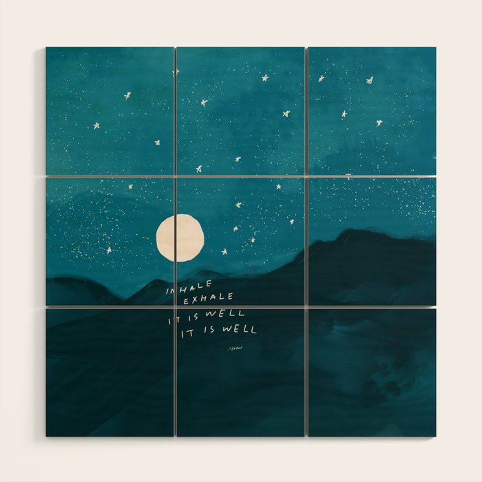 "Inhale Exhale It is Well It Is Well" Wood Wall Art Gallery Image 1