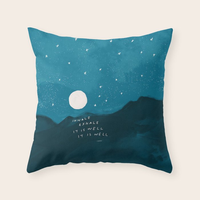 "Inhale Exhale It is Well It Is Well" Throw Pillow Gallery Image 6