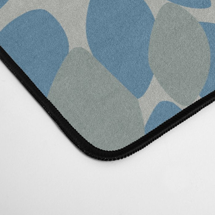 Floral Print, Yellow, Gray, Blue, Teal Desk Mat Gallery Image 4