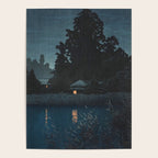 Hasui Kawase, Rain At Omiya, Saitama Prefecture - Vintage Japanese Woodblock Print Art Poster Gallery Image 4