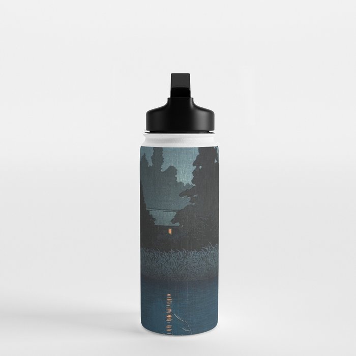 Hasui Kawase, Rain At Omiya, Saitama Prefecture - Vintage Japanese Woodblock Print Art Water Bottle Gallery Image 3