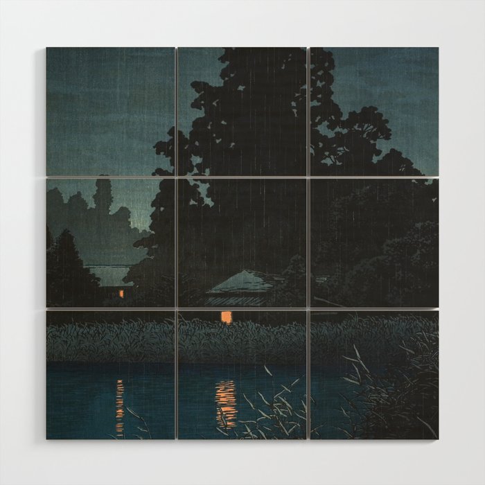 Hasui Kawase, Rain At Omiya, Saitama Prefecture - Vintage Japanese Woodblock Print Art Wood Wall Art Gallery Image 1
