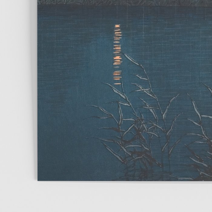 Hasui Kawase, Rain At Omiya, Saitama Prefecture - Vintage Japanese Woodblock Print Art Poster Gallery Image 3