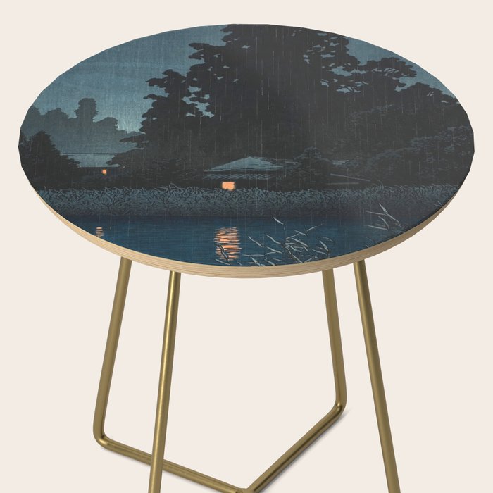 Hasui Kawase, Rain At Omiya, Saitama Prefecture - Vintage Japanese Woodblock Print Art Side Table Gallery Image 2
